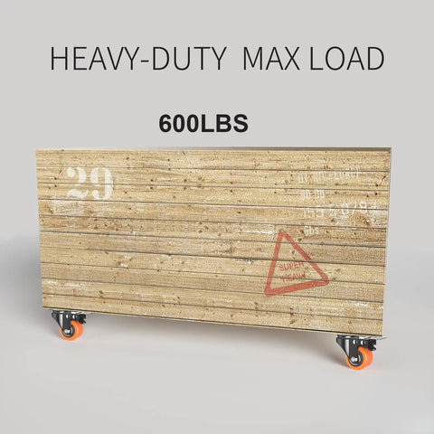 Rock Solid 2 Inch Caster Wheels With Quarter Inch Threaded Stem Set Of 4 Heavy Duty Double Ball Bearing Steel Casters For Furniture And Shop Gear Built Tough Rolls Like A Dream on wooden platform showing 600lbs max load.