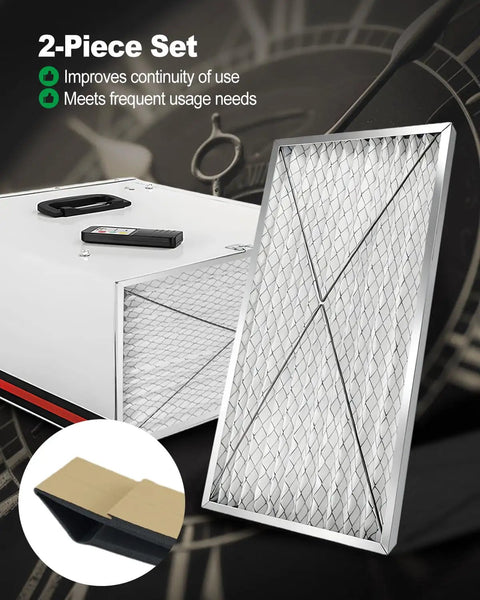 Tough As Nails Electrostatic Outer Air Filter Replacement For JET AFS 1000B And AFS 1000C, 2-piece air filter set with mesh design.