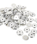 Heavy Duty Metal Detector Buzzer Components 100 Piece Replacement Kit showing silver buzzer assemblies for alarm systems.