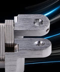 Heavy Duty 304 Stainless Steel Hidden Hinges For Cabinets And Wooden Doors close-up showing brushed finish and hinge details.