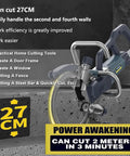 Heavy Duty Electric Concrete Circular Saw With 8800 Watt Brushless Motor And 3000 Rpm Smooth Stone Cutting Depth Of 27 Centimeters in action on concrete.