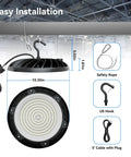 Installation features of LED High Bay Light 150W 10 Pack With 22500 Lumens Two Color Temperature 4000K/5000K
