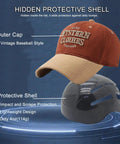 Lightweight Bump Cap With ABS Shell Protective Insert For Jobsite Wear, Western Baseball Style shown with protective shell