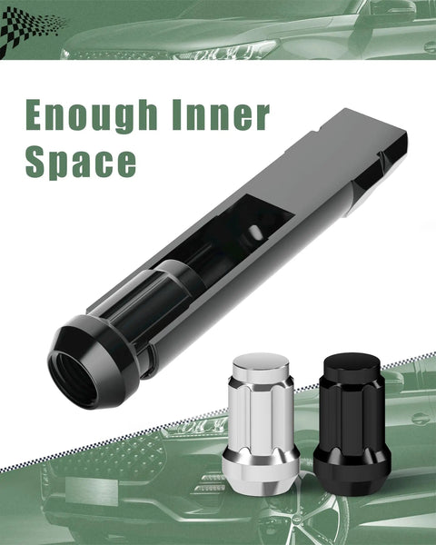 Shop Grade 6 Point Spline Lug Nut Key Socket Wrench Tool For Tuner Wheel Swaps with black and silver lug nut covers.