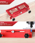 Pro Grade Door Hinge Template Kit For Router, Adjustable Mortise Jig Fits 2.5 To 5 Inch Hinges, Lightweight Aluminum 6061 Anodized