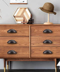 12 Pack Oil Rubbed Bronze Cabinet Pulls Featuring 3 Inch Hole Centers And Hella Sturdy Zinc Alloy Build For Kitchen Drawer Cup Handles With A Smooth Finish That Makes Installation Total No Sweat on wooden dresser.