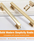 Solid Zinc Alloy Square Brushed Gold Cabinet Pulls 20 Pack 7 Inch Hole Centers Kitchen Cupboard Handles on white background.