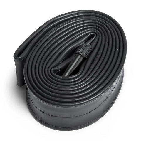 Coiled inner tube with Schrader valve from Two Pack 26 Inch Inner Tubes With Schrader Valve For 26 Inch Tires From 1.75 To 2.125 Road And Mountain Bike