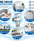 Fresh 1/2 Inch Turn Angle Stop Valve With Blue Handle Solid Brass Body Chrome Plated Finish, multiple uses for toilet, shower, kitchen.