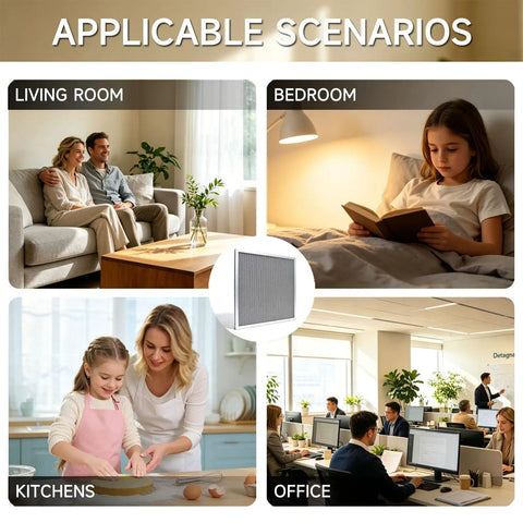 12X12X1 MERV 8 Washable Reusable Electrostatic Air Filter For HVAC Furnace in living room, bedroom, kitchen, and office settings.