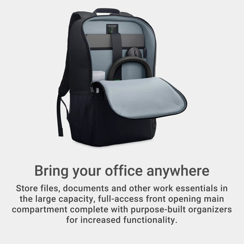 Sustainable Laptop Backpack Engineered For 16 Inch Devices Holds 18 Liters Of Top Grade Gear While Delivering Water Resistant Durability and Smooth Daily Vibes, featuring a full-access front compartment.