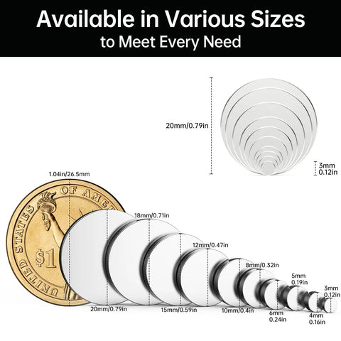 Boss Level Rare Earth Neodymium Magnets For 3D Printing Gear And Paper Crafts 350 Piece Assorted Bulk Set with size comparison.