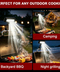 Rechargeable Grill Light For Outdoor Grills 400LM LED illuminating food with Auto On Off Sensor in backyard and camping scenes