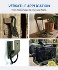 Various applications of Absolute Beast Pet G F 3D Printer Filament in ODG Olive Green for outdoor prototypes and parts.