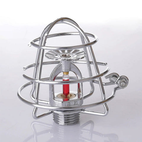 Tough As Nails Automatic Fire Sprinkler Head Machined From Solid Brass Secured By Reinforced Steel Guard Cage Optimized For Rapid Heat Trigger At 68 Degree Celsius Limit.