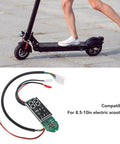 Electric Scooter Dashboard PCB With Bluetooth Premium Replacement Part for 8.5 to 10 Inch Scooters shown with scooter.