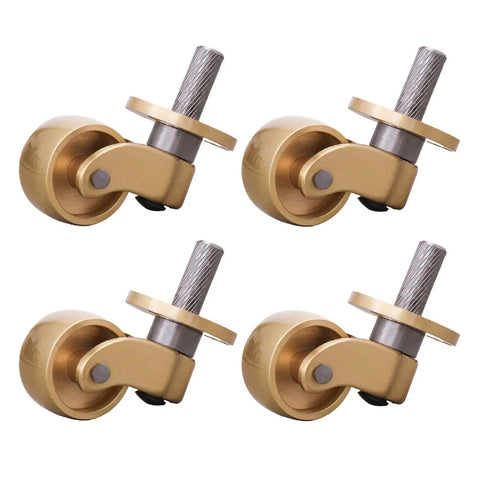 Top Shelf Solid Brass Casters 1 Inch Threaded Bolt Style Swivel Furniture Wheels Built Tough Quiet Rollers Antique Polished Vintage