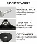 Two Pack Lawn Mower Handle Knob Kit With Triangle Fastening Screws And Rubber Gasket M8 Bolt 22mm Universal Replacement