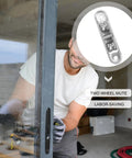 Smooth As Silk Double Bearing Window Sash Pulley Wheel And Whisper Quiet Sliding Door Roller For Home Cabinet Doors Screen Tracks Heavy Duty Quick Swap Replacement Sets, shown being installed in a door.