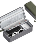 Slay Your Cable Chaos with This Ultimate Electronics Organizer Travel Case Featuring Waterproof Bag Design for Chargers, Power Banks, Mouse, SD Cards, and USB Flash Disks Ideal for Mobile Pros Who Require Partitioned Digital Accessory Storage, showing interior with organized cables.