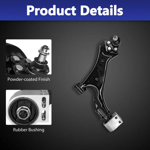 Heavy Duty Lower Control Arms Plus Front Sway Bar Link Kit Built Tough For Zero Drama Cruising And Dependable Street Grip Compatible With 2010 Through 2017 Gmc Terrain, showing powder-coated finish and rubber bushing details.
