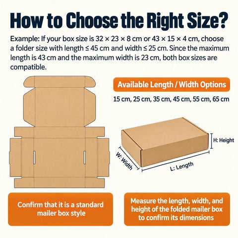 How to choose the right size for Adjustable Manual Box Folding Tool For Shipping Cartons Quick Draw Setup Packing Jig.