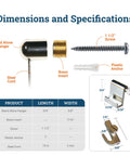Heavy Duty Steel Cable Picture Hanging Kit with Adjustable Bullet Hooks components, including steel cord and screws.