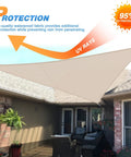 Waterproof Sun Shade Sail Triangle 12x12x17 Outdoor Canopy With UV Block Curved Edge installed over patio
