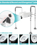 Total Badass Adjustable Raised Toilet Seat With Handles Heavy Duty Aluminum Safety Frame, designed for standard and elongated toilets.