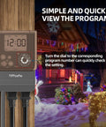 Heavy Duty Outdoor Digital Pool Timer Featuring Slick Dial Switching And Twin Grounded Jacks For Yard Pumps And Patio Lights with visible program dial.