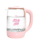 Pink Glass Electric Kettle 1.8 Liter With 1100 Watt Fast Boil Auto Shut Off Boil Dry Protection Led Indicator 360 Degree Base Cord