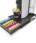 Coffee Pod Drawer Organizer Compatible With Vertuoline Vertuo Holds Up To 40 Pods In Four Color Coded Rows Black Finish