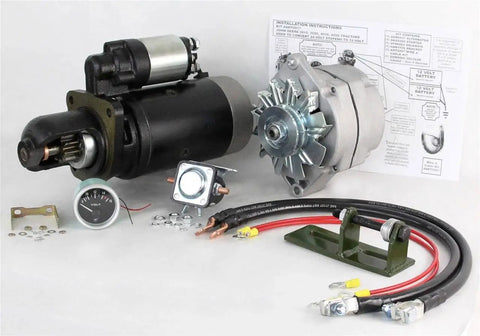 Heavy Duty 24 To 12 Volt Drop In Conversion Kit For John Deere 3020 4020 4010 Tractor parts including starter and alternator.