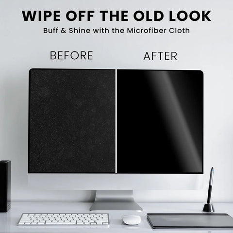 Streak-Free Screen Cleaner Wipes For TV, Computer, Laptop, iPad And Monitor With Microfiber Cloth, 90 Wipes Pack before and after use