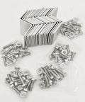 Rock Solid 20 Pack Solar Panel Z Bracket Mounting Kit Made From Rugged Aluminum Alloy showing aluminum brackets and stainless steel nuts and bolts