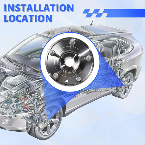 Solid As A Rock Front And Rear Wheel Hub Bearing Assembly Pair Designed Direct For Ford Edge Flex Taurus And Lincoln 513275 installation location diagram.