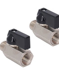 Rock Solid Mini Brass Ball Valve Featuring Dn8 G One Quarter Male And Female Threaded Pipe Connections For Smooth Plumbing Jobs, duo pack of valves.