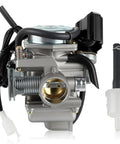 GY6 150Cc Carburetor 26mm Intake For Scooter Go Kart 4 Stroke Engine Replacement Part, shown in front view with high flow throttle.