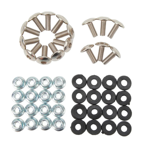 16 Piece Mudguard Bolt Washer Nut Screw Kit With M6 Threads For ATV Quad 4 Wheelers Built Beefy To Handle Rough Trails Secure Mounting Hardware For Easy Install And Rock Solid Hold