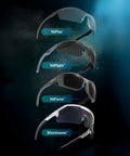 Kickass Rimless Wraparound Safety Glasses With Ultra Light Twenty One Gram Flex Plus Heavy Duty Dust Defense And Never Fog Tech For Top Shelf Eye Armor On Every Work Shift showcased in various styles.
