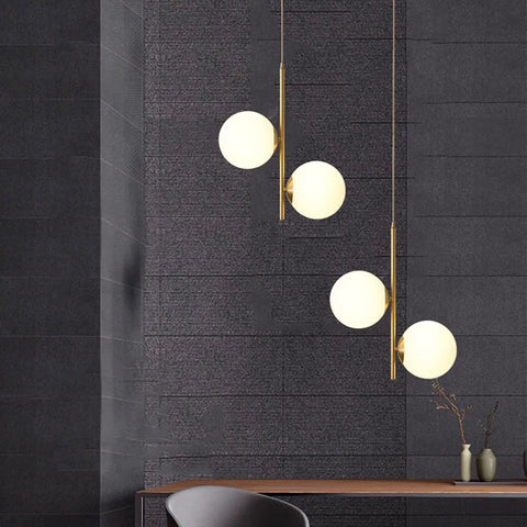 Dope 2 Light Globe Pendant Lighting With White Glass Shades And Brass Gold Metal Accents Modern Hanging Ceiling Chandelier