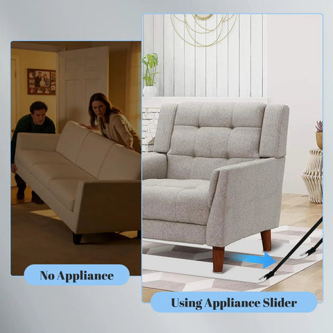 Heavy Duty Appliance Sliders With Pull Strap Moving Kit For Hardwood Floors Non Scratch Glide Pads used under a couch for easy moving.