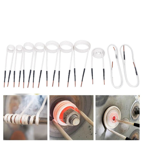 No Sweat Flexible Induction Heater Coil Kit Including 10 Sturdy 2.5mm Brass Rings, different sizes for heating seized nuts.