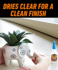 Tough As Nails Super Glue Pack Of Six 15 Grams Tubes Clear Bonding Liquid for fixing an elephant-shaped planter.