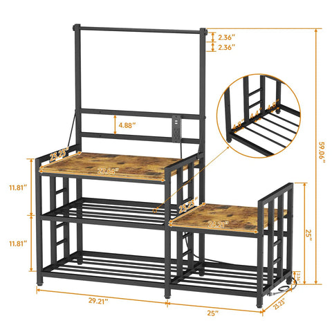 Heavy Duty 3D Printer Desk With Knockout Filament Storage Rack And Plug And Play Power Outlet, Dual Print Station, dimensions and features.