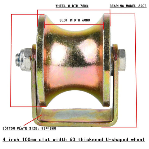 Bulletproof Steel Track Wheel With Eighty Millimeter Arc And Three Inch Groove For Heavy Duty Loads and Butter Smooth Operation On Any Worksite Or Backyard Job Site.
