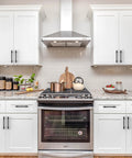 Modern kitchen with Matte Black Cabinet Pulls 5 Inch Center To Center Zinc Alloy Kitchen Cabinet Handles 10 Pack installed on white cabinets