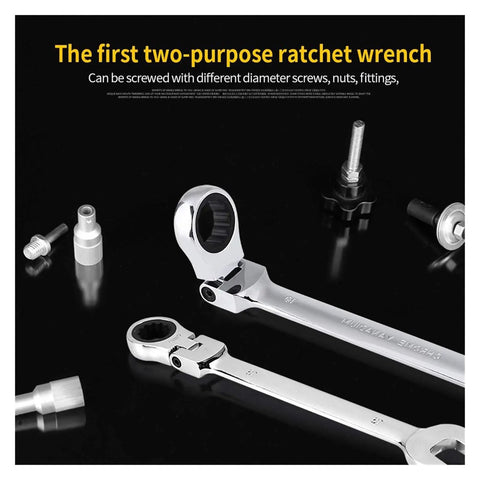 Pro Grade Beefy Ratchet Spanner Set With Universal Socket Wrenches, 12 Piece Car Repair Hand Tool Kit visible in image