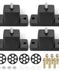 Heavy Duty Anti Vibration Rubber Mounting Brackets With Eight Expansion Screws For Mini Split Air Conditioner Feet, black rubber mounts set.
