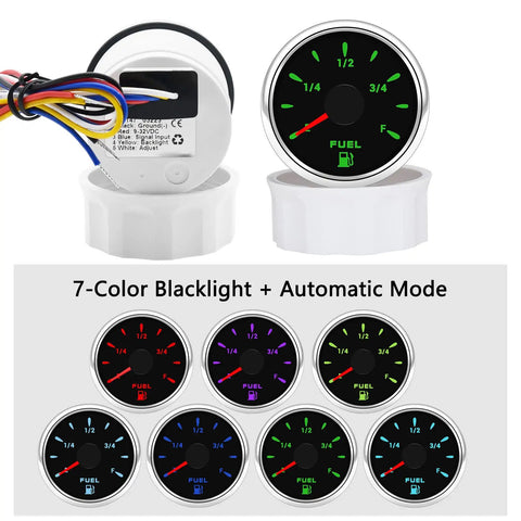 Heavy Duty Marine Fuel Gauge Sending Unit 240 To 33 Ohms 16 Inch Stainless Steel display with 7-color blacklight features.